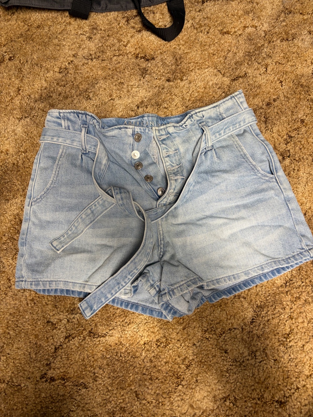 American Eagle Outfitters Light Wash Denim High-Rise Shorts